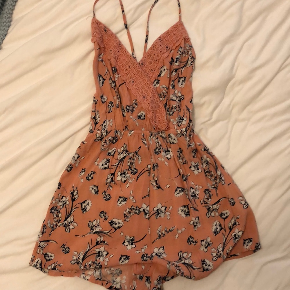 Floral Peach Romper
